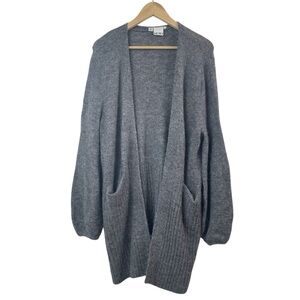 ICHI IHKAMARA Women’s Open Front Slouchy Longline Cardigan Sweater Size Large